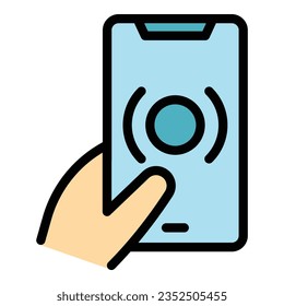 Touchscreen-Symbol-Umrandungsvektor. Bildschirmberührung. Digitale Telefonfarben