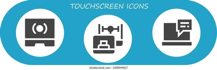 touchscreen icon set. 3 filled touchscreen icons.  Simple modern icons about  - Touch screen, Laptop