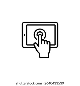 touchscreen outline icon or touchscreen label vector isolated. Best touchscreen icon for websites, apps, or product relate about touchscreen.