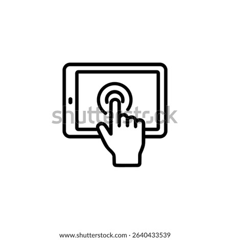 touchscreen outline icon or touchscreen label vector isolated. Best touchscreen icon for websites, apps, or product relate about touchscreen.