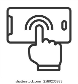 Touchscreen Outline Icon Vector Illustration