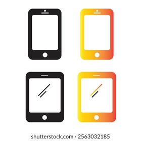 Touchscreen phone icon, Tablet Icon, Notebook, Mobile Icon,  vector illustration on white background.