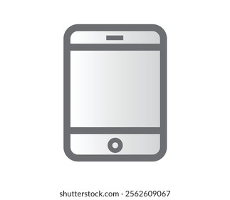 Touchscreen phone icon vector on white background. High quality realistic smartphone with blank white screen. Vector Illustration.