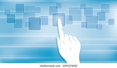Touchscreen push button blu