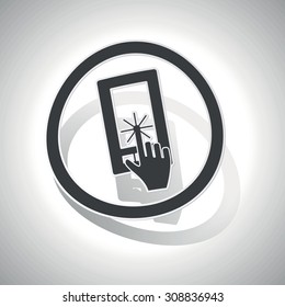 Touchscreen sign sticker, curved, with outlining and shadow
