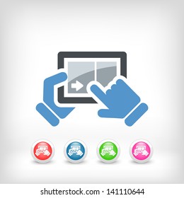 Touchscreen sliding icon