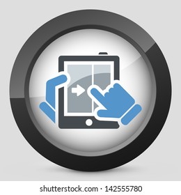 Touchscreen sliding icon
