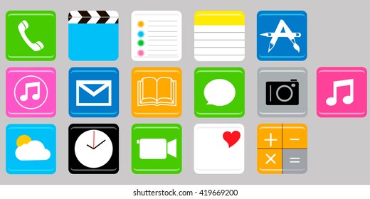 Touchscreen smart phone mobile application button icon