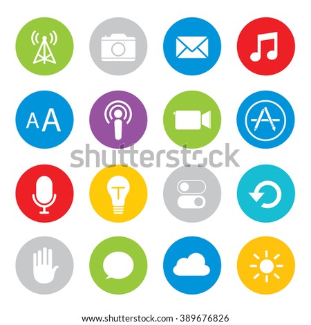 Touchscreen smart phone mobile application button icon Vector illustration