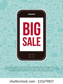 touchscreen smartphone with apps. vector illustration