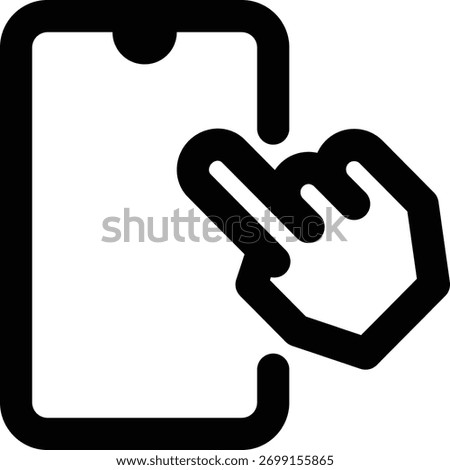 Touchscreen, Smartphone, Click Outline Icon