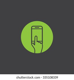 touchscreen smartphone cut identity template icon design element