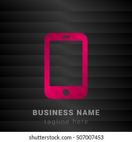 Touchscreen Smartphone Pink and black silk fashion premium icon / Logo