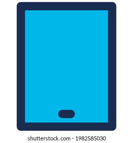 Tableta de pantalla táctil, tabulador, gadget, Smartphone en el icono de esquema relleno de color