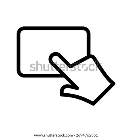  Touchscreen tap icon, finger pressing button outline