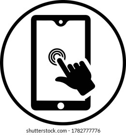 Icono de tecnología de pantalla táctil / color negro
