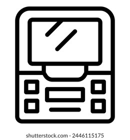 Touchscreen tickets machine icon outline vector. Smart station terminal. Purchase travel pass device