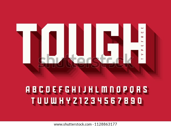 The Tough bold\
display font design, alphabet, typeface, letters and numbers,\
typography. Swatch color\
control.