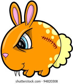 Tough Bunny Rabbit Animal Vector Illustration Art