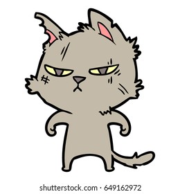 tough cartoon cat