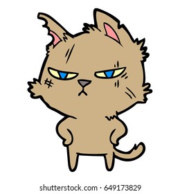 tough cartoon cat