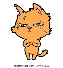 tough cartoon cat