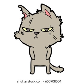 tough cartoon cat