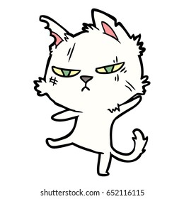 tough cartoon cat
