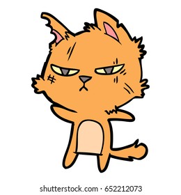 tough cartoon cat