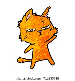 tough cartoon cat