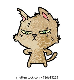tough cartoon cat
