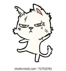 tough cartoon cat