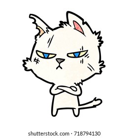 tough cartoon cat