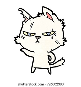 tough cartoon cat