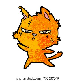 tough cartoon cat