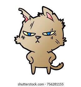tough cartoon cat