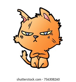 tough cartoon cat