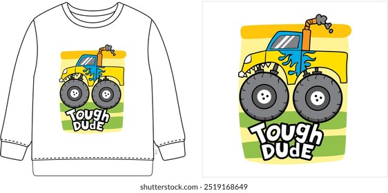 Tough Cara t shirt ilustração de vetor de design gráfico