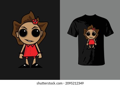 Tough Girl - T-shirt Design - Vector Image