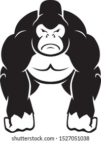 Tough Gorilla Cartoon Mascot Symbol