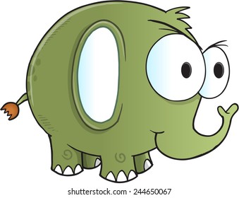 Arte resistente da ilustração do vetor do elefante verde
