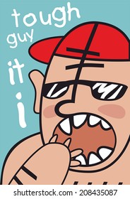 Tough Guy In A Cap Poster