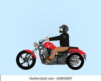 Tough guy on a motorcycle.