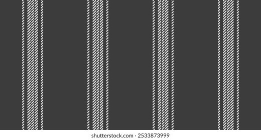 Tough lines vertical seamless, fantasy pattern fabric texture. Fmprovement vector stripe background textile in grey and white colors palette.
