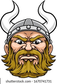 A tough looking viking warrior mascot cartoon character