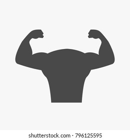 Tough Man Gym Fitness Vector Icon Exercising Body Building Sport And Recreation