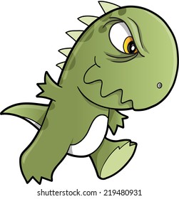 Tough Mean Dinosaur Vector Illustration Art
