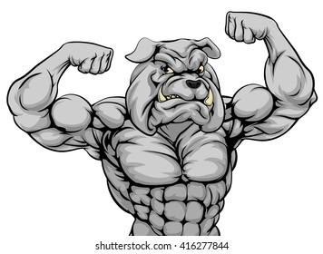 A tough mean strong bulldog sports mascot