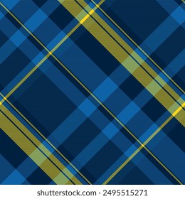 Tough pattern vector fabric, softness texture seamless textile. Finish tartan plaid background check in cyan and dark colors palette.