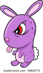 Arte de ilustração de coelho coelho roxo resistente